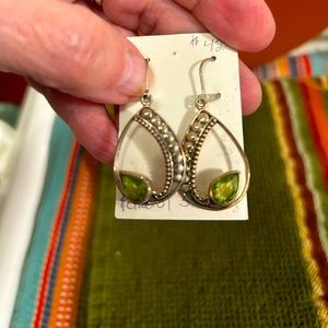 Sterling silver and peridot earrings